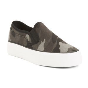 New Women's Restricted Camouflage Printed Slip On Sneakers